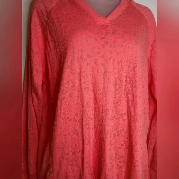 2/$30 Coral Long-Sleeve V-Neck Bold intricate NORTHCREST hoodie(#828) - Picture 3 of 9